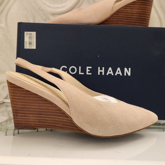 Cole Haan "Elnora" Slingback Wedge Pumps. Suede. NIB. Customer return. Size 7 - Picture 1 of 11